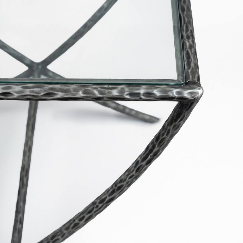 247 Shop At Home Lalia Modern Hammered Metal Accent Side Table