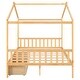 preview thumbnail 18 of 16, Natural Full Size House Platform Bed with Two Functional Drawers