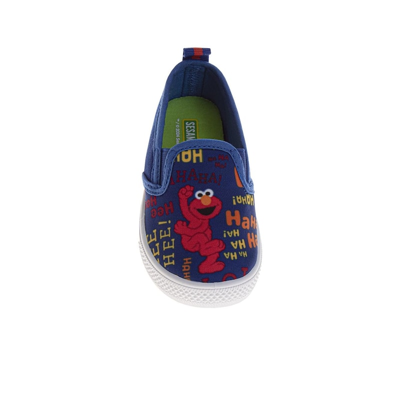 Sesame Street Kids Elmo and Cookie Monster Slip On Canvas Sneakers. (Toddler/Little Kids)