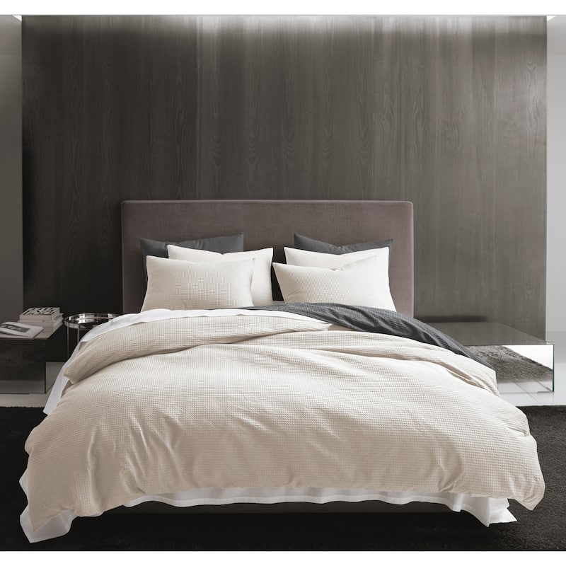 Vera Wang Waffle Pique Cotton Duvet Cover Set