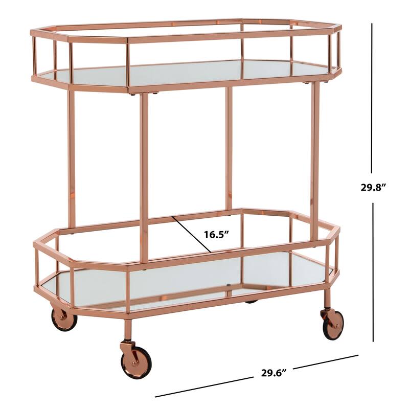 SAFAVIEH Katica 2-Tier Octagon Bar Cart - 29.6" x 16.5" x 29.8" - 30Wx17Dx30H