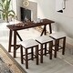 preview thumbnail 17 of 20, Home Kitchen Dining Bar Table Set with 3 Padded Stools Multi-Functional Solid Wood Breakfast Nook with USB Ports & Power Strip