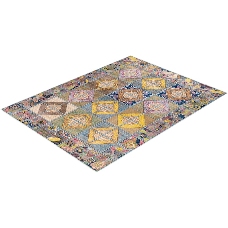 Contemporary Overdyed Wool Hand Knotted Area Rug - 6' 4" x 8' 7"