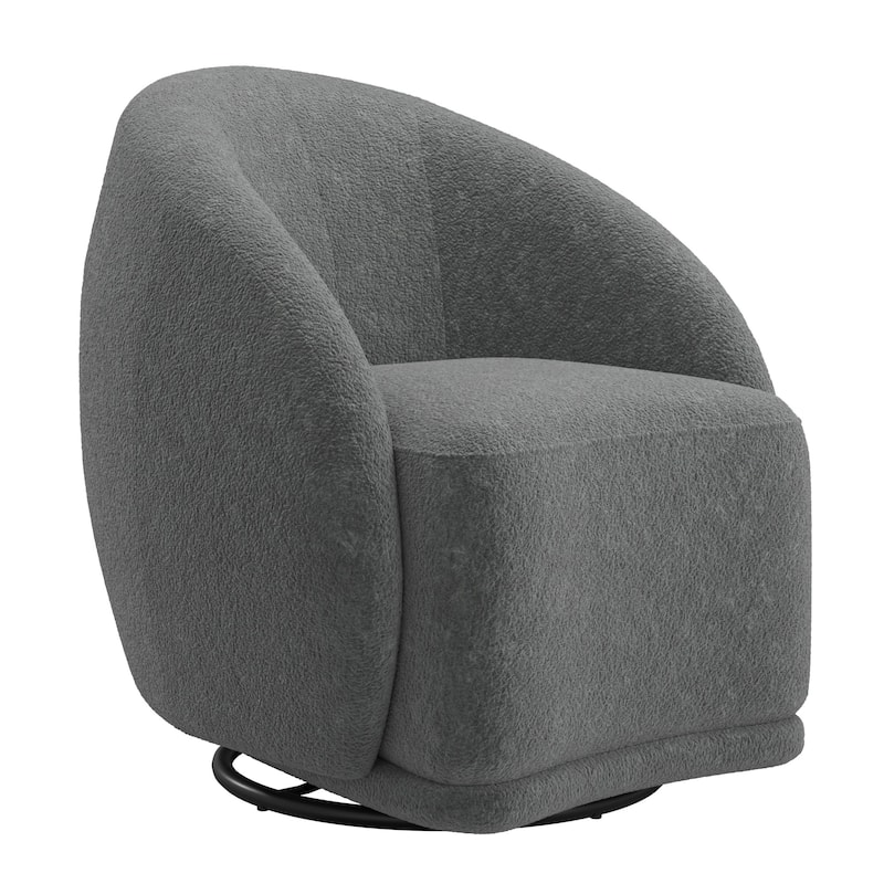 Solvie Jacquard Velvet Swivel Accent Chair by iNSPIRE Q Modern - Dark Grey