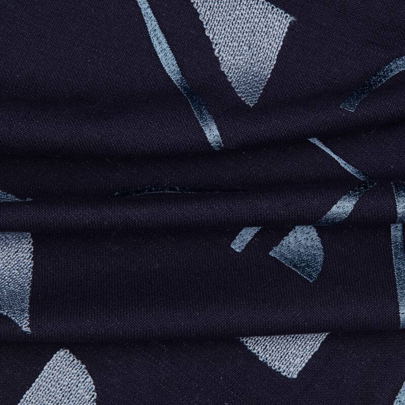 Embroidered Geometric Abstract Square Throw Pillow - 20" - Denim Blue