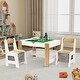 preview thumbnail 8 of 10, Wooden Kids Play Table and 2 Chairs Set with 7 Storage Compartments