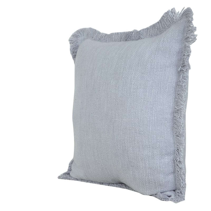 Sevita Solid Cotton Fringe Throw Pillow