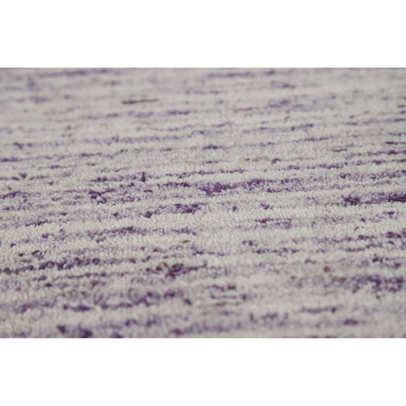 Purple Tribal Gabbeh Indian Runner Rug Hand-Knotted Wool Carpet - 2'4" x 9'6"
