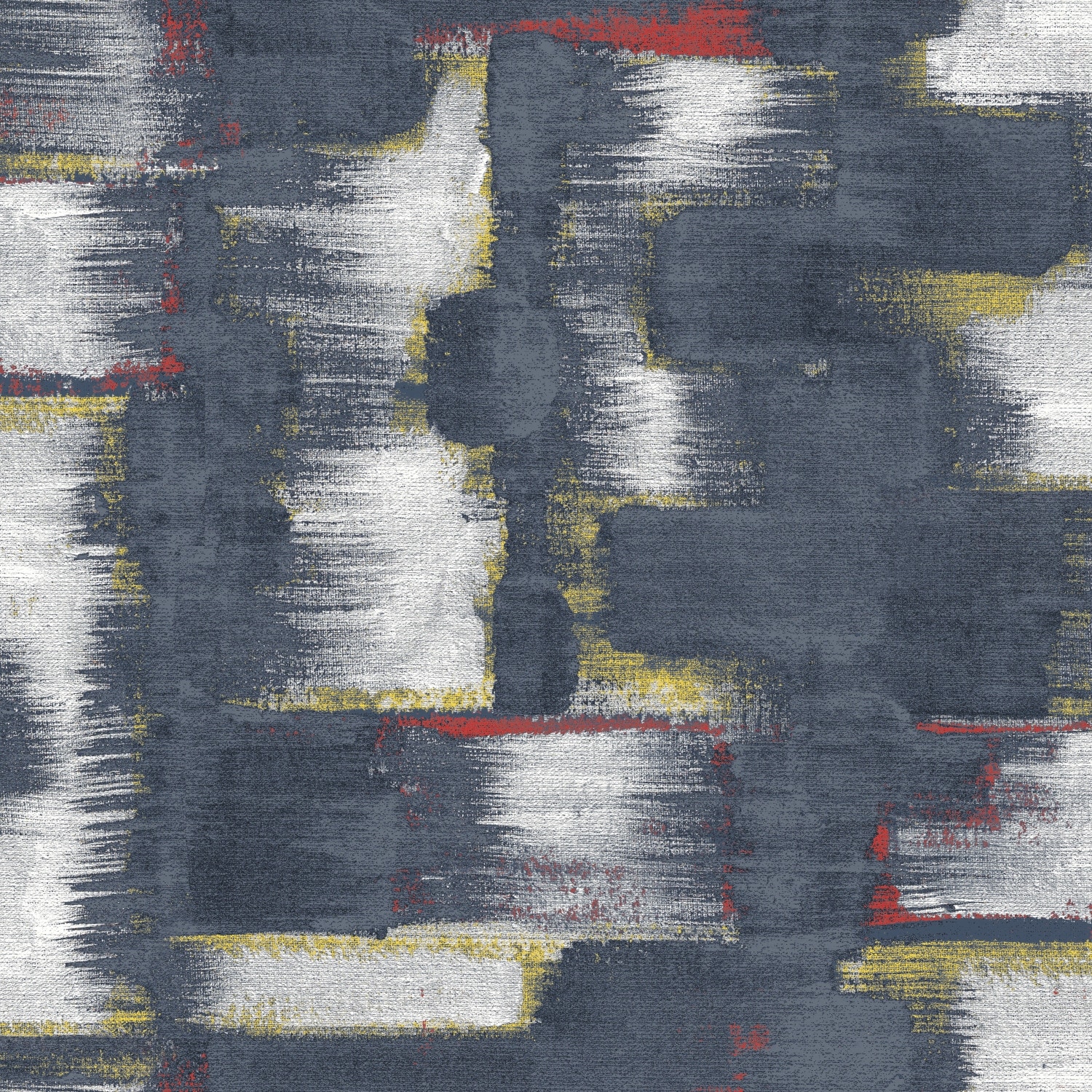 Tamara Day Navy Modern Ikat Peel and Stick Wallpaper Blue By Roommates