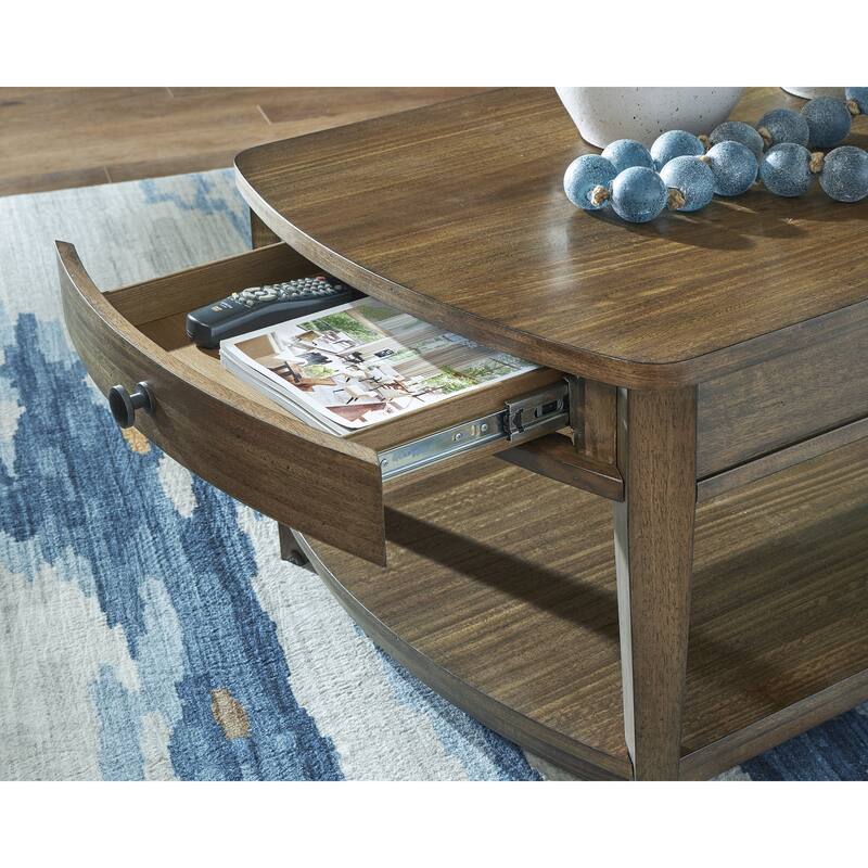 Signature Design by Ashley Burkbyer Brown Coffee Table - 50" W x 26" D x 18.5" H