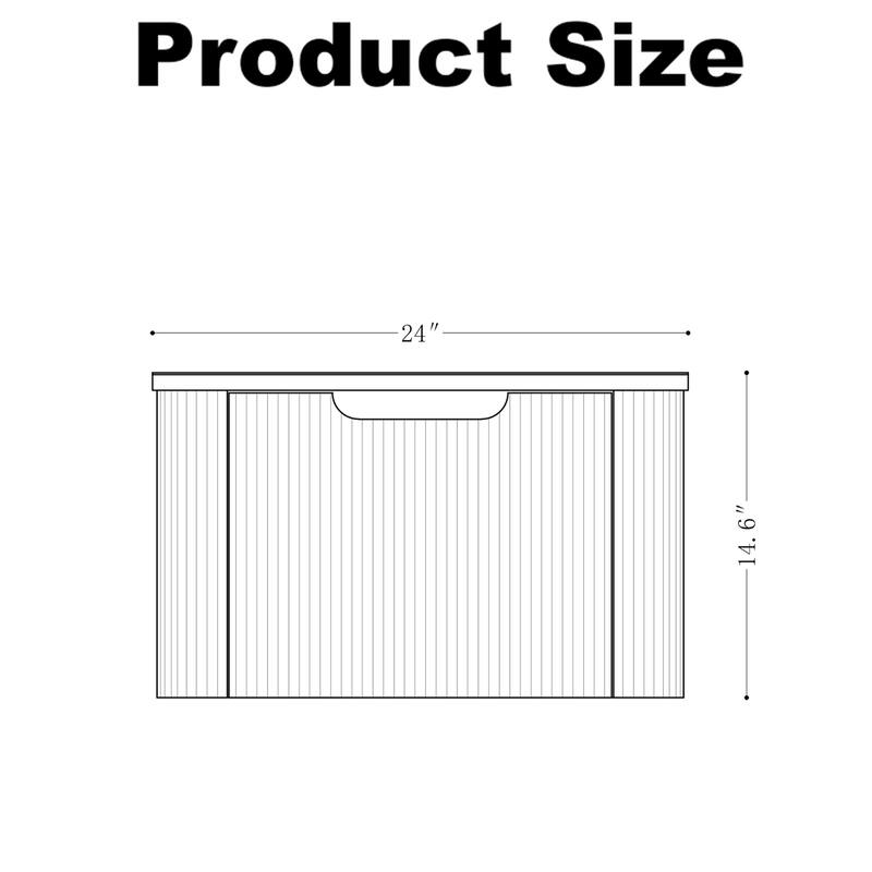 GDF Studio - Verona Floating Bathroom Vanity with Curved Edge Storage & Ceramic Basin without Faucet