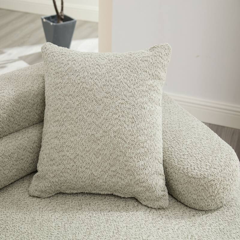 139" Boucle Curved Modular Sectional Sofa, No Assembly