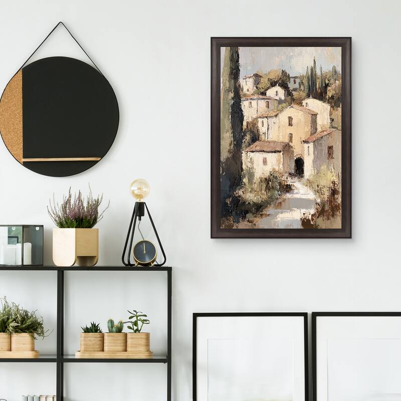 Masterpiece Art Gallery| Stacked Village by Petals Prints Design - Framed Canvas Art Print