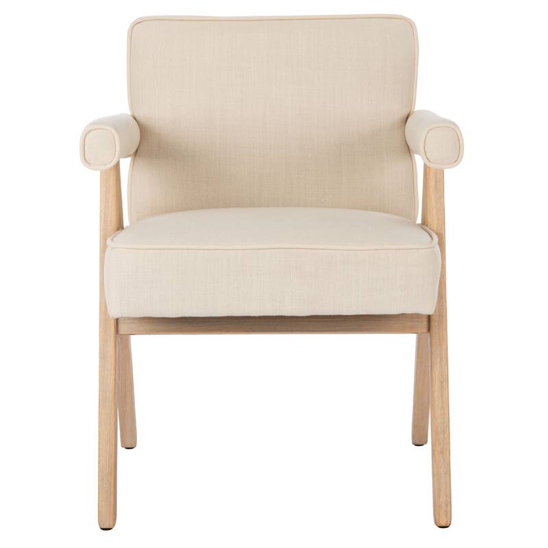 SAFAVIEH Arie Mid-Century Walnut Wood Arm Chair - 23.2" Wx 24" L x 29.9" H - 23Wx24Dx30H