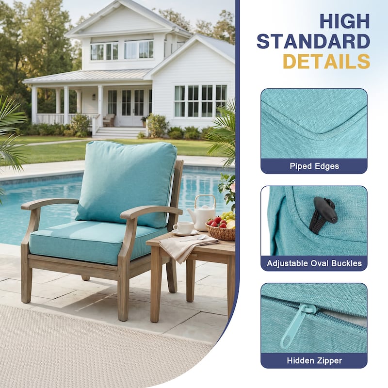 Aoodor Outdoor Seat/Back Cushion Set of 2