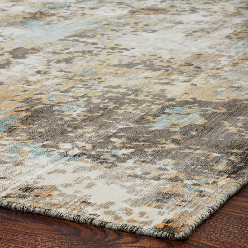 Gunmetal/Taupe/Spa Abstract Area Rug