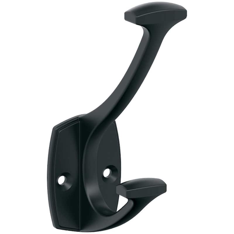 Amerock H37001 Vicinity Double Robe Hook - Matte Black