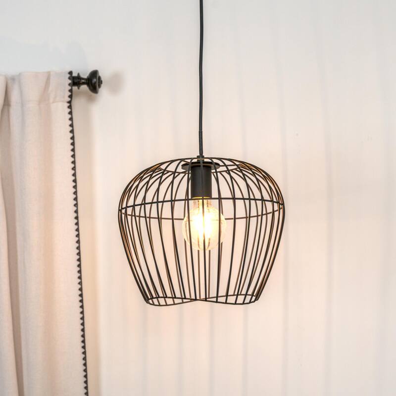 Hunter Redding Matte Black 1 Light Pendant - Industrial, Modern & Contemporary - Kitchen, Dining Room, Entryway, Laundry Room - Matte Black