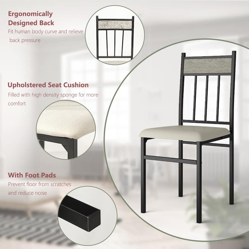 Costway 5 Piece Faux Marble Dining Set Table and 4 Chairs Kitchen