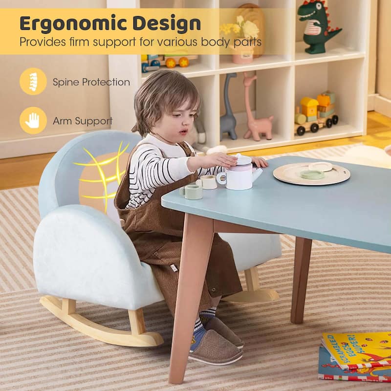Costway Toddler Rocking Chair Children's Upholstered Velvet Rocker - See Details