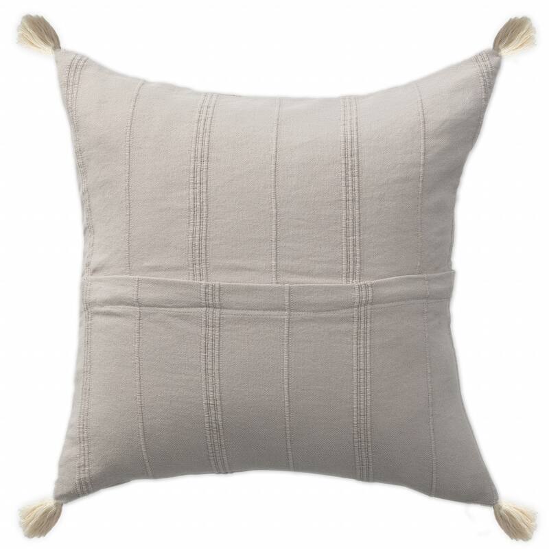 HomeRoots 18" X 18" Beige 100% Cotton Zippered Pillow