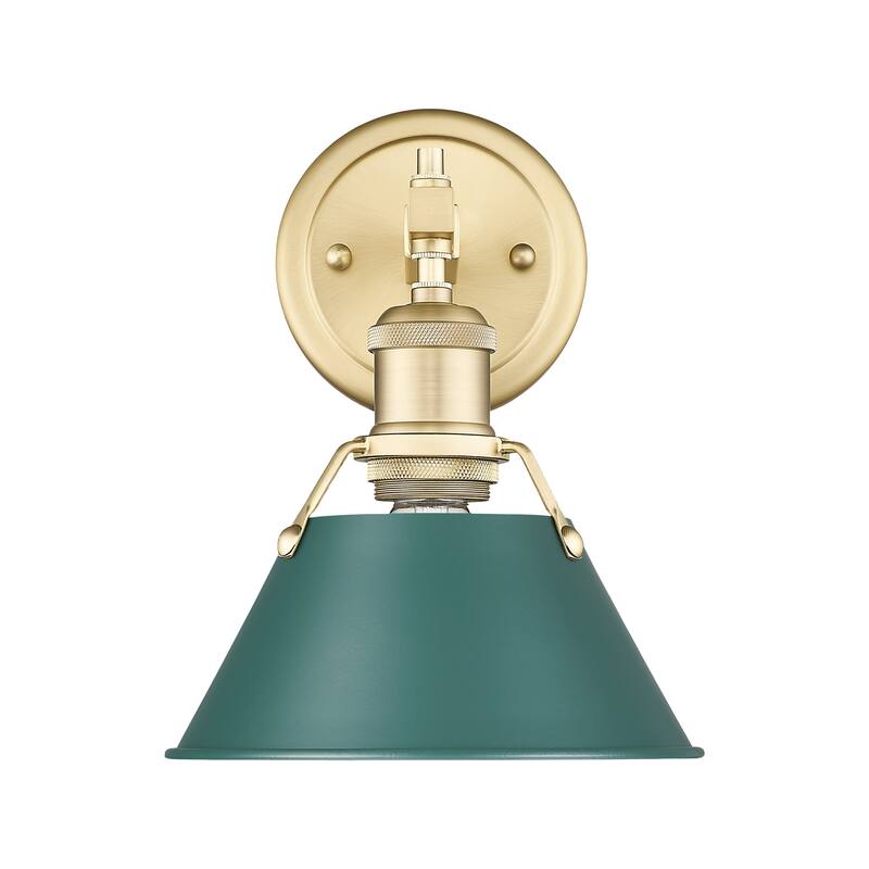 Yep by Golden Lighting Orwell 1-light Vanity in Brushed Champagne Brass and Pine Green shade