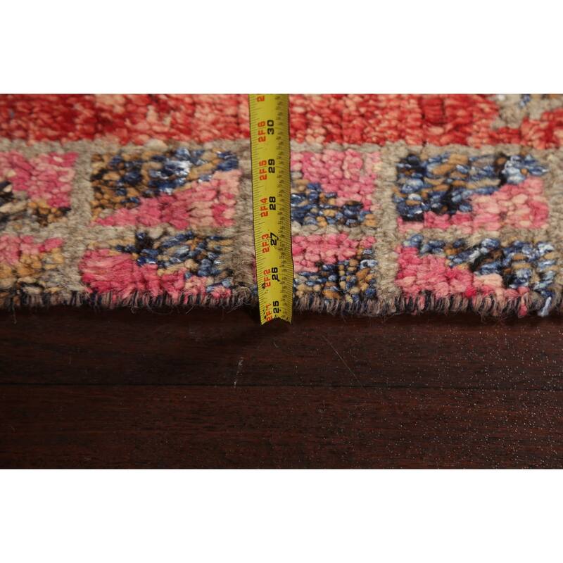 Geometric Oriental Moroccan Wool Runner Rug Handmade Staircase Carpet - 2'5" x 12'7"