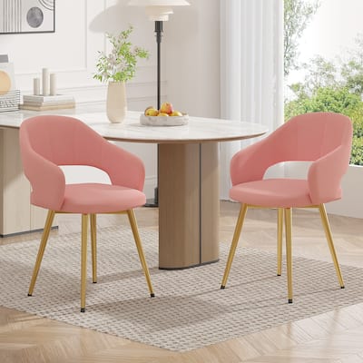 VECELO Modern Upholstered Dining Chairs Set of 2 Velvet Kitchen Chairs for Dining Room
