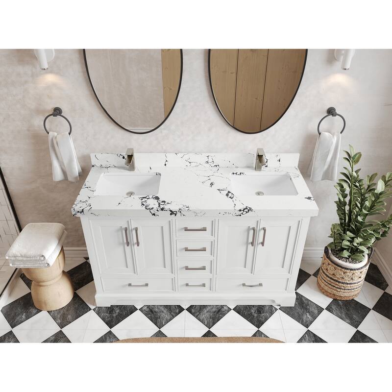Willow Collections 60 in. W x 22 in. D Charlotte Double Sink Bathroom Vanity with Countertop