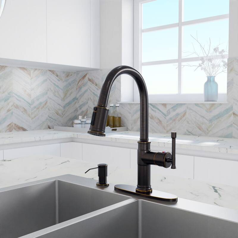 Clihome 3-Function Kitchen Faucets with Soap Dispenser