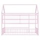 preview thumbnail 39 of 58, Metal Bed House Bed Frame with Fence and Shelves