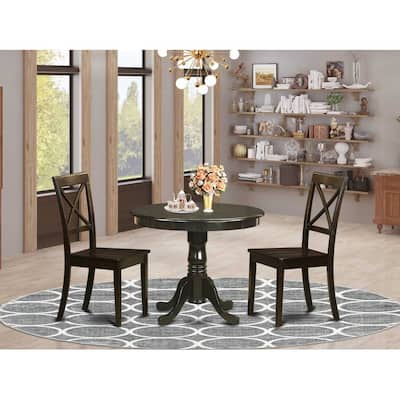 Round Dining Table Set with Chairs - 36 Inch Kitchen Table & 2 Dining Chairs