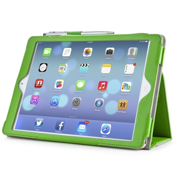 i-Blason, iPad Air, 360 degree, Rotating Stand, Apple iPad Air Leather Case-Cover With Bonus Stylus-Green