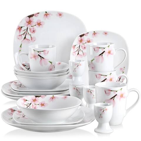 20-Piece White Porcelain Dinnerware Set (Serves 4)