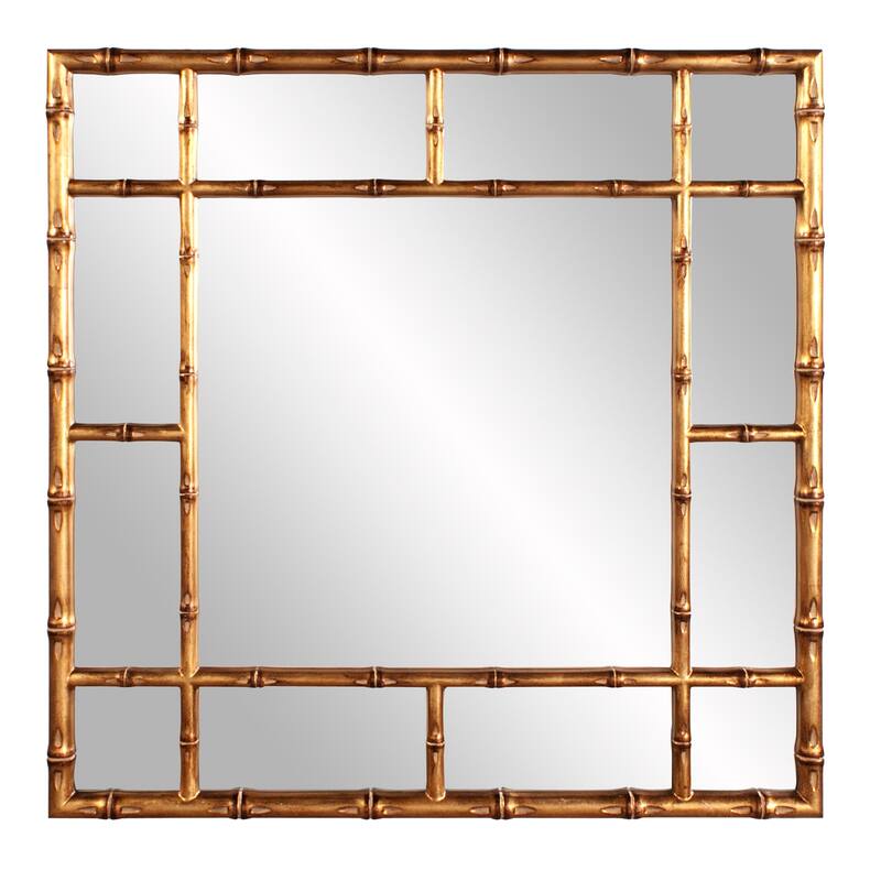 Allan Andrews Square Bamboo Framed Wall Mirror - 40" x 40"