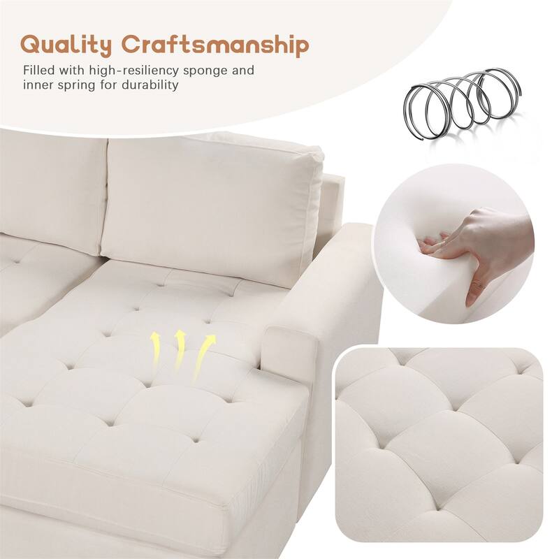Modular Combination Sofa with Ottoman, USB and Type-C Interfaces
