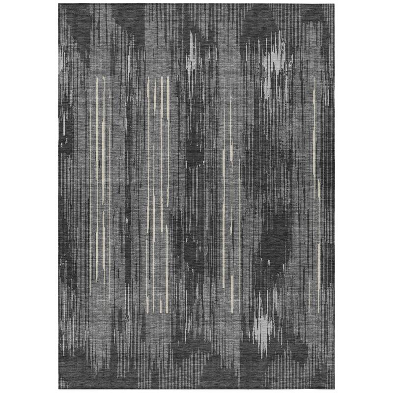 HomeRoots Striped Transitional Rectangle Outdoor Rug