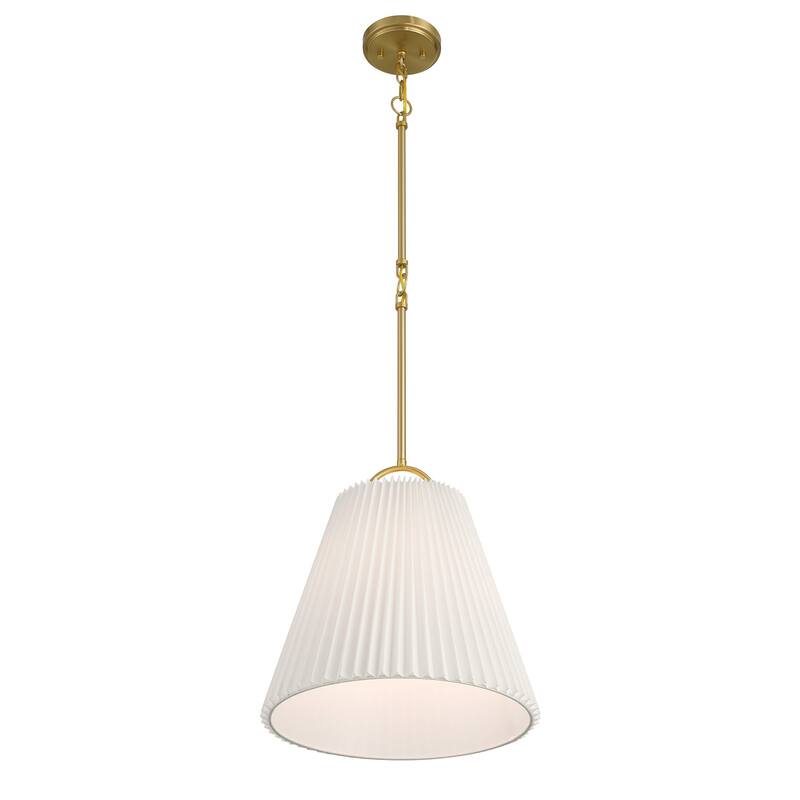 Bellevue SHP11891 15" Wide Pendant with Knife-Pleated Fabric Shade