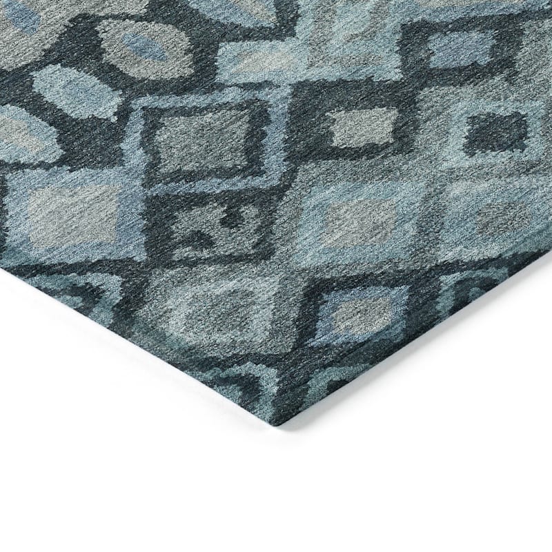 Machine Washable Indoor/ Outdoor Boho Moroccan Chantille Rug