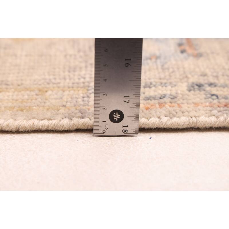 ECARPETGALLERY Hand-knotted Modern Oushak Light Grey Wool Rug - 4'0 x 5'10