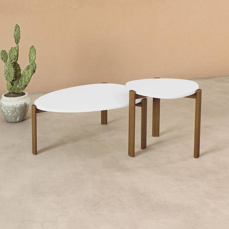 Manhattan Comfort Mid-Century Modern Gales Living Room Table Set