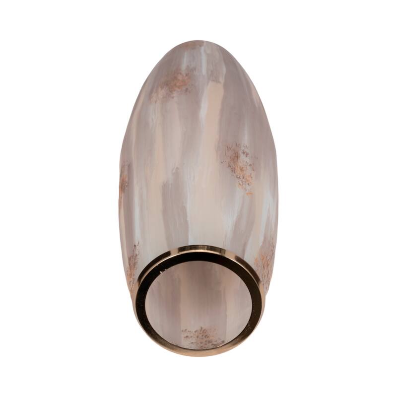 Sagebrook Home Curved Glass Vase, Glass/Metallic, Multi Finish, 17,24,31 Inch