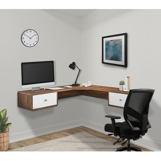 XLDZ Mid-Century Modern Walnut Wood Desk, Extra Large Two-Person