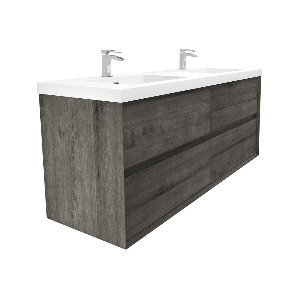 Selina 60" Wall Mounted Vanity with Double Sink