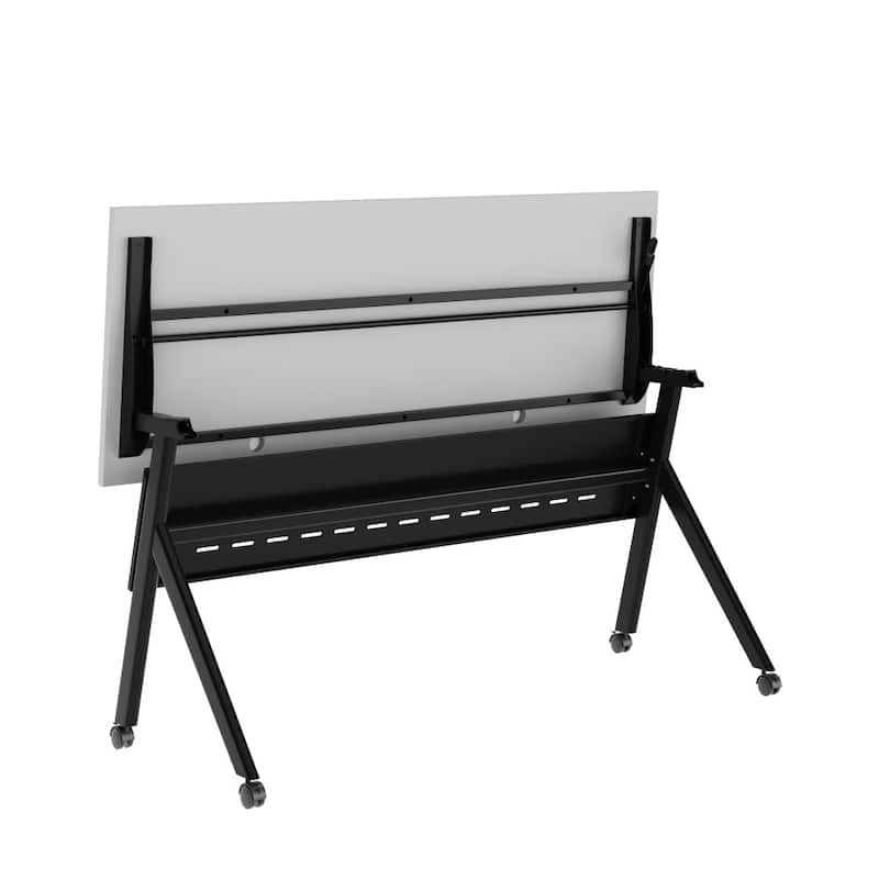 Commercial Nesting Flip Training Table with Steel Frame and Y-Legs - 23.5"W x 60"D x 30"H