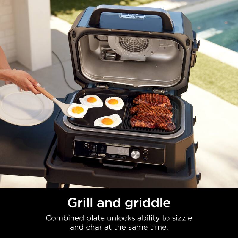 Ninja XSKGRDLXL Woodfire Grill & Griddle Plate, Compatible with OG800 and OG900 Series
