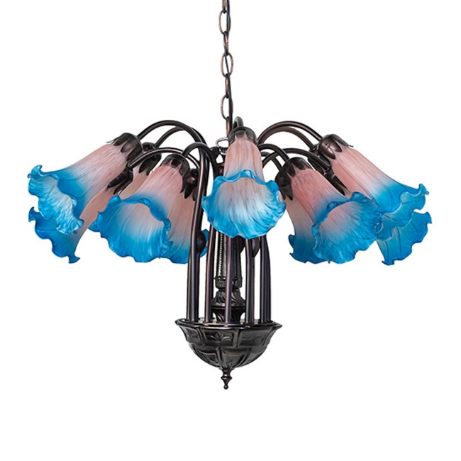 【みさみさ】poppinAladdinＸ2plus Meyda Tiffany 16095 Pink/Blue Tiffany Pond Lily 12 Light 20