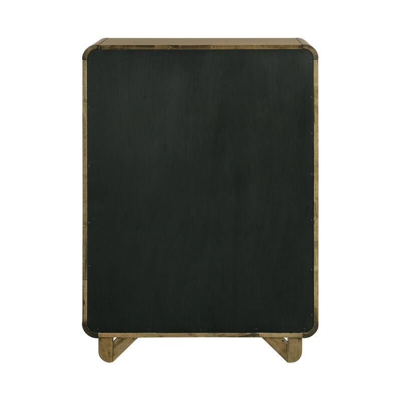 5 Drawers Wooden Chest with Matte Nickel Hardware in Nutmeg