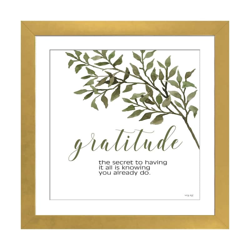 iCanvas "Gratitude" by Cindy Jacobs - Gold - 24x24x1