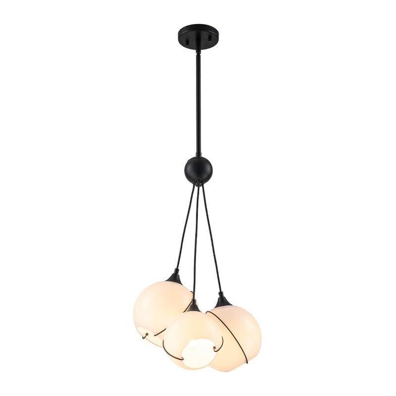 Classic Elegant Milky White Glass Globe Cluster Chandelier